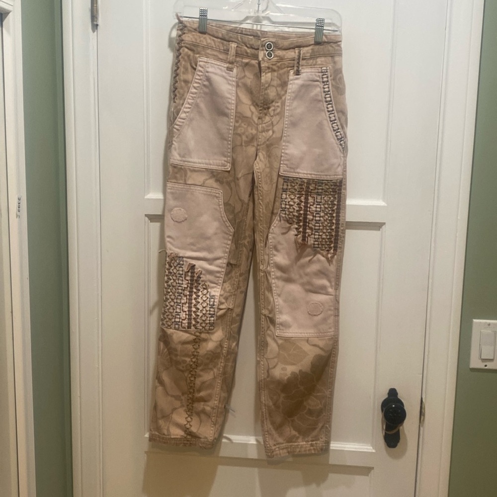 Pilcro Patchwork embroidered floral jeans size 27